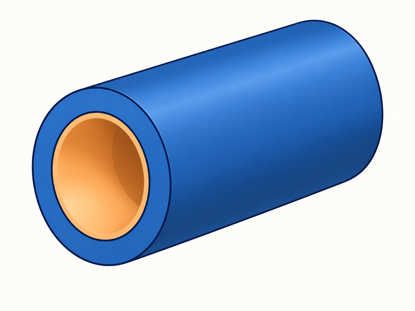 A hollow cylindrical pipe segment with a clearly visible annular cut end around an open inner bore.